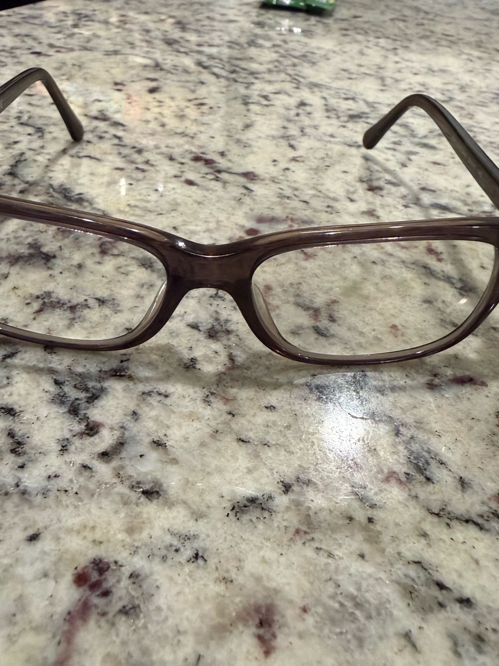 Rectangular Translucent Brown Eyeglass Frames